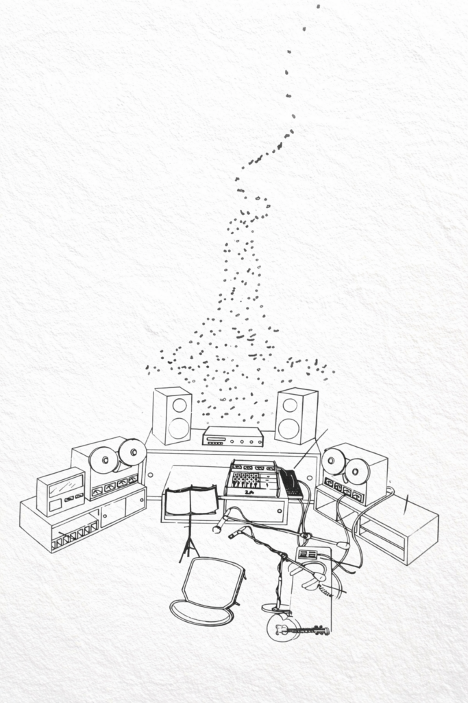 Eric-Blom-Tekening-Opnamestudio